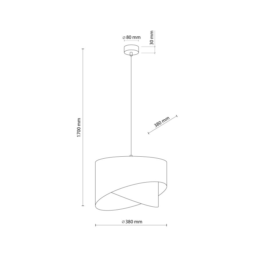 TK Grant loftlampe - sort stof og guld folie