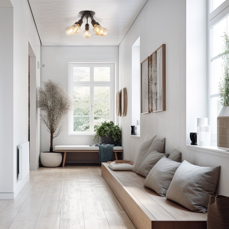 TK Rubio loftlampe, m. plads til 5 prer - sort metal