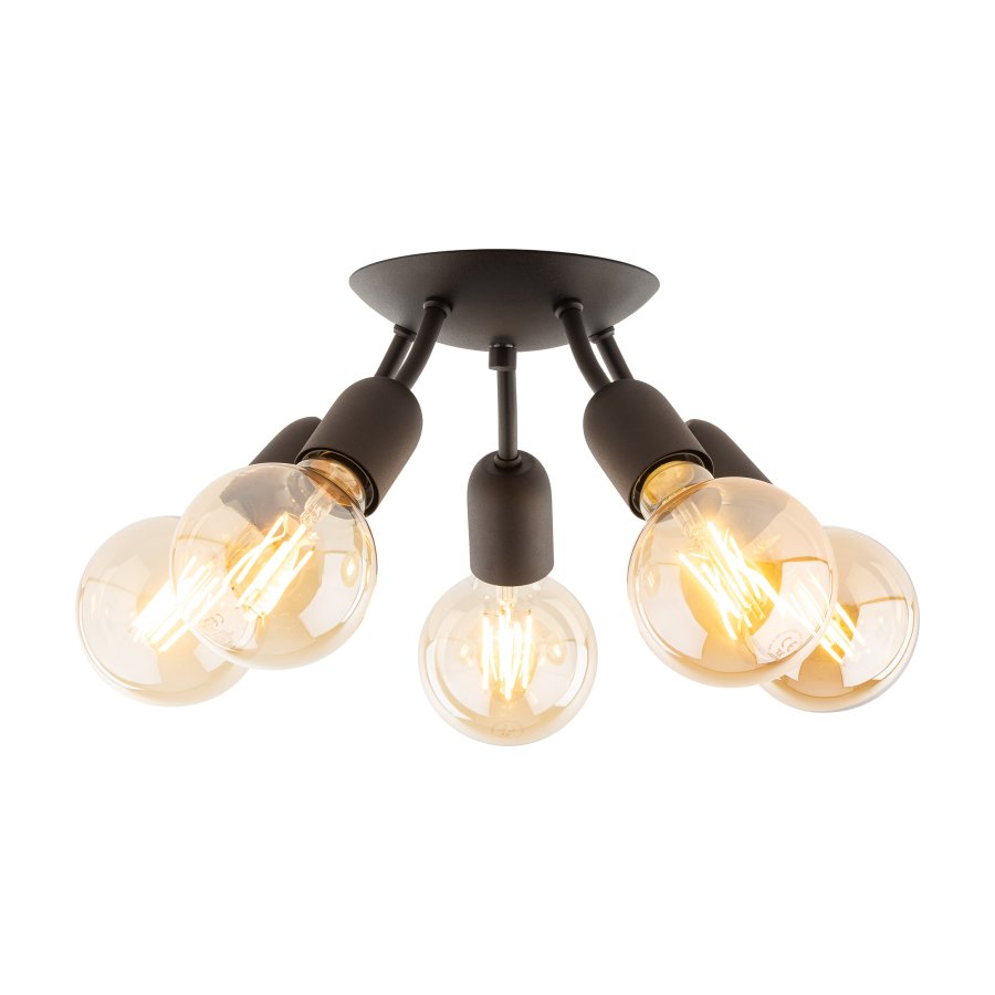 TK Rubio loftlampe, m. plads til 5 prer - sort metal