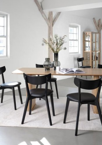 Nola spisebord, bdform - natur egefinér (100x190)