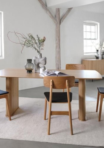 Nola spisebord, bdform - natur egefinér (100x190)