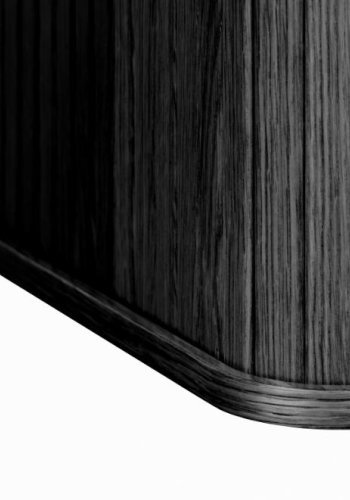 Nola spisebord, bdform - sort egefinér (100x190)
