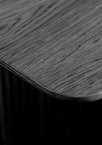 Nola spisebord, bdform - sort egefinér (100x190)
