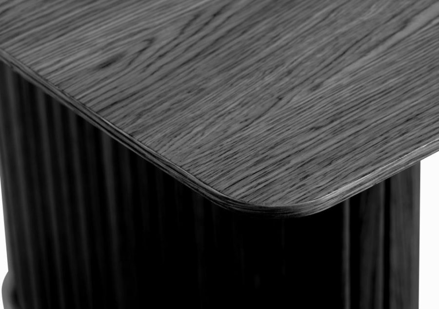 Nola spisebord, bdform - sort egefinér (100x190)