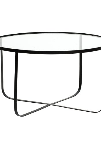 BLOOMINGVILLE Harper sofabord - klar glas/sort jern, rund (80)