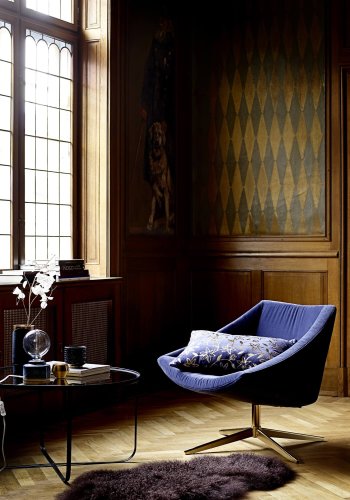 BLOOMINGVILLE Harper sofabord - klar glas/sort jern, rund (80)