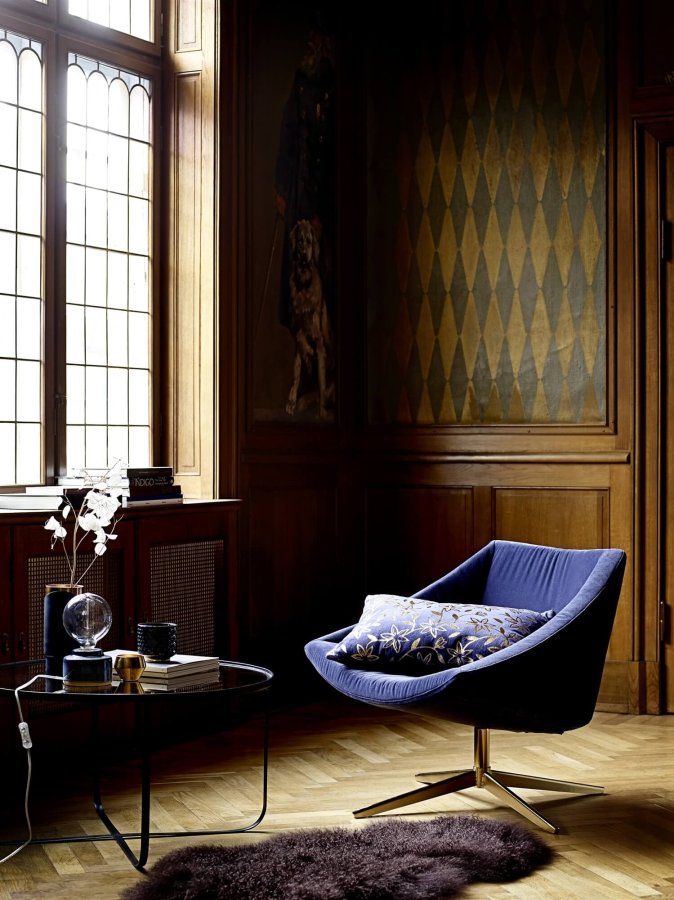 BLOOMINGVILLE Harper sofabord - klar glas/sort jern, rund (80)