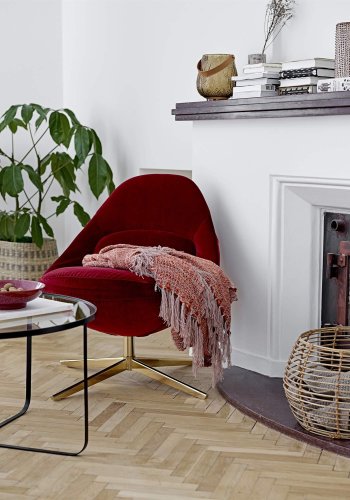 BLOOMINGVILLE Harper sofabord - klar glas/sort jern, rund (80)