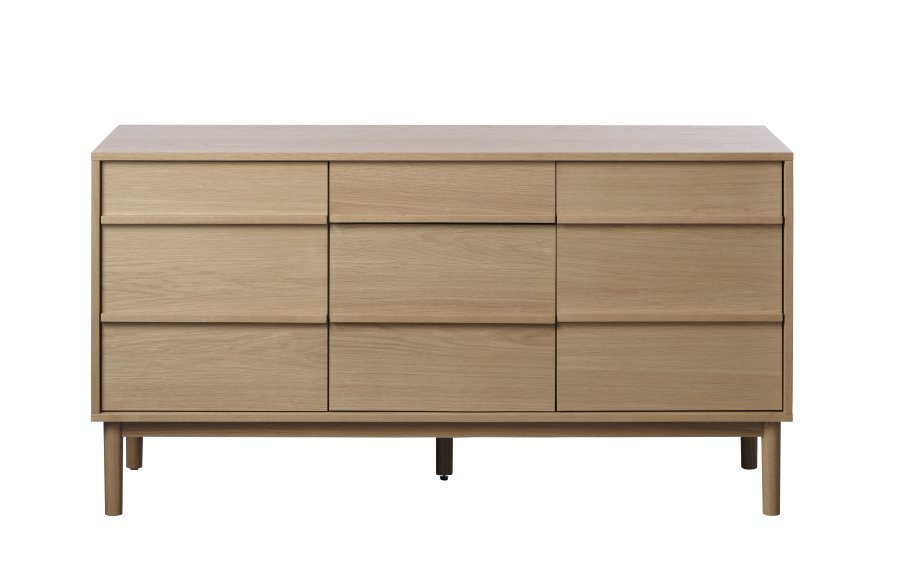 Ponza sknk, m. 3 lger og 1 skuffe - natur egefinér (B:140)