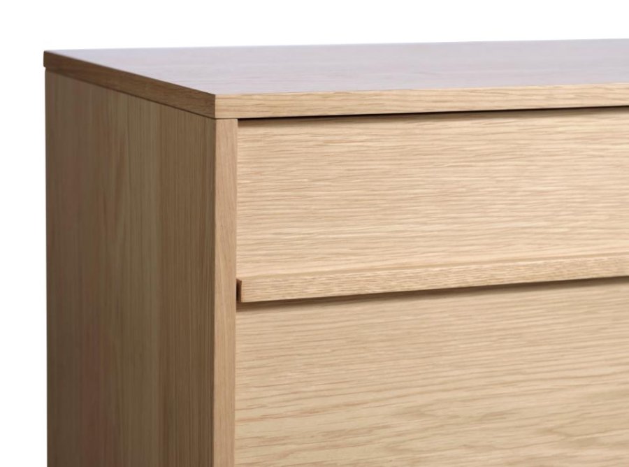 Ponza sknk, m. 3 lger og 1 skuffe - natur egefinér (B:140)