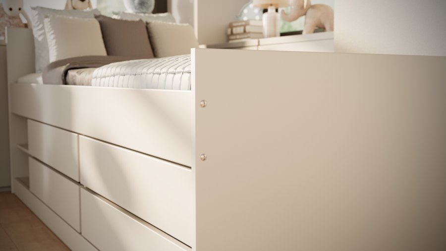 KOCOT KIDS Seng Leon hvid 200 med madras