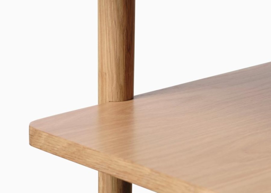 Ponza sofabord, m. 1 hylde - natur egetrsfinér og lamel eg (60x120)