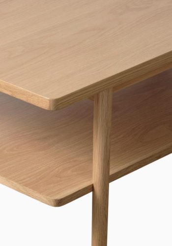 Ponza sofabord, m. 1 hylde - natur egetrsfinér og lamel eg (60x120)