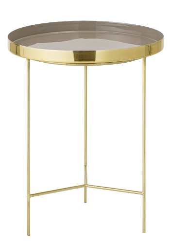 BLOOMINGVILLE Sola bakkebord - brun/guld aluminium/stl, rund (40)