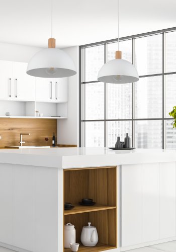 TK Oslo loftlampe - hvid metal og tr