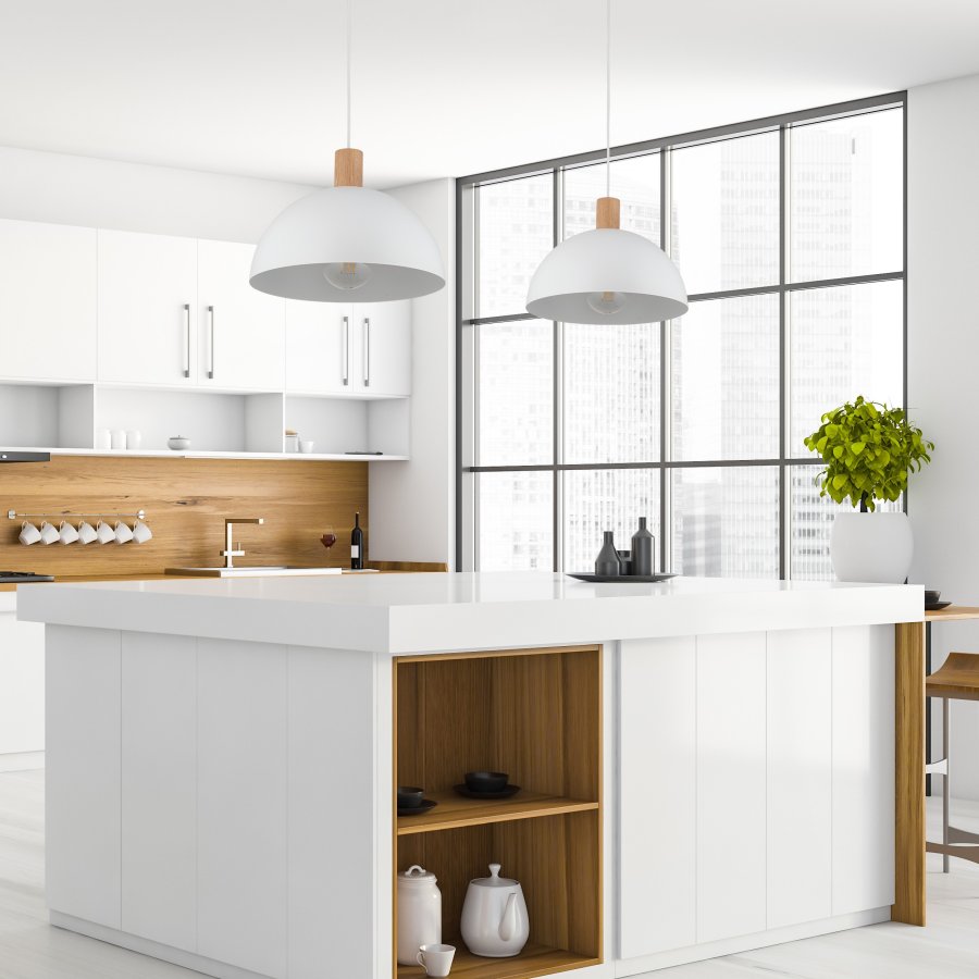 TK Oslo loftlampe - hvid metal og tr