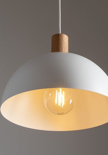 TK Oslo loftlampe - hvid metal og tr