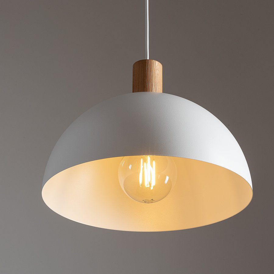 TK Oslo loftlampe - hvid metal og tr