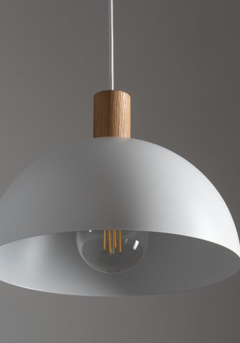TK Oslo loftlampe - hvid metal og tr
