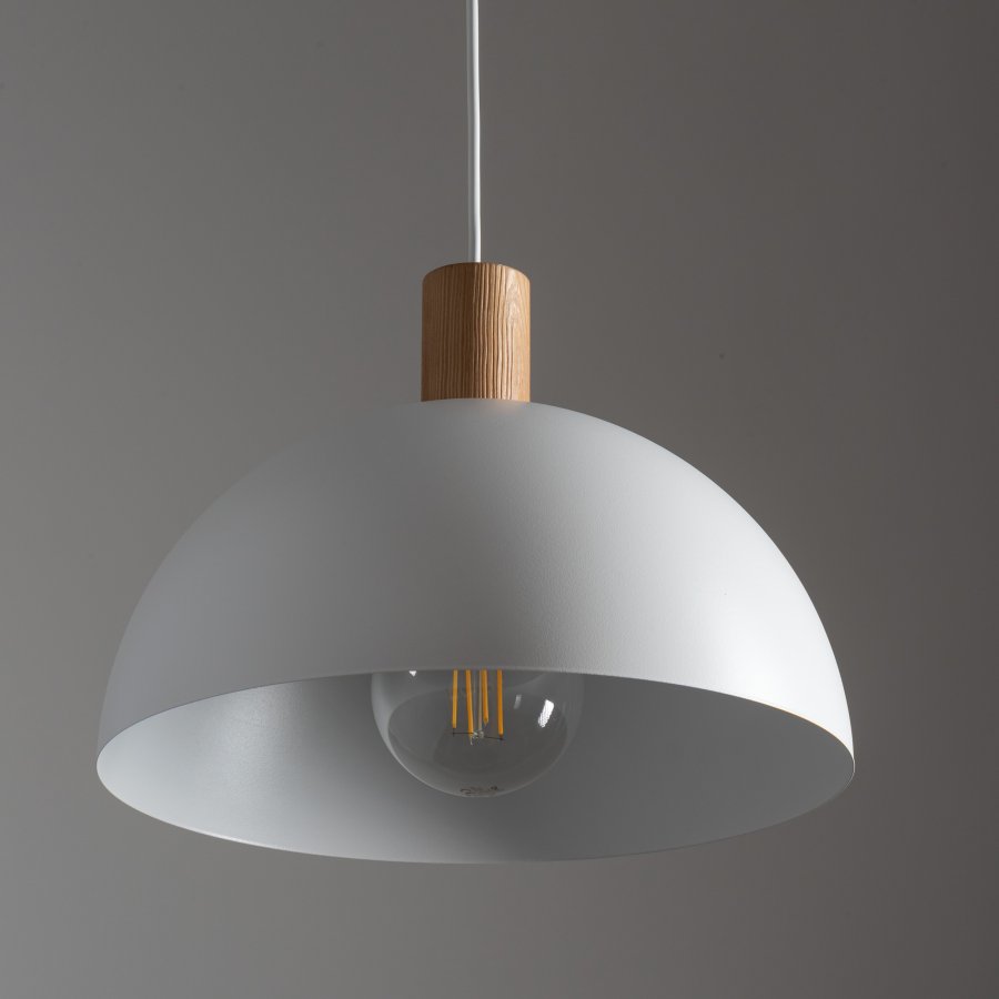 TK Oslo loftlampe - hvid metal og tr