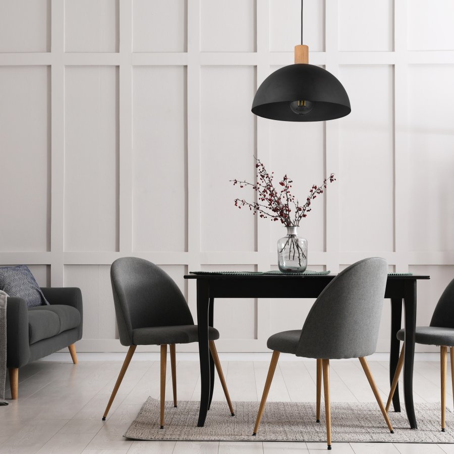TK Oslo loftlampe - sort metal og tr