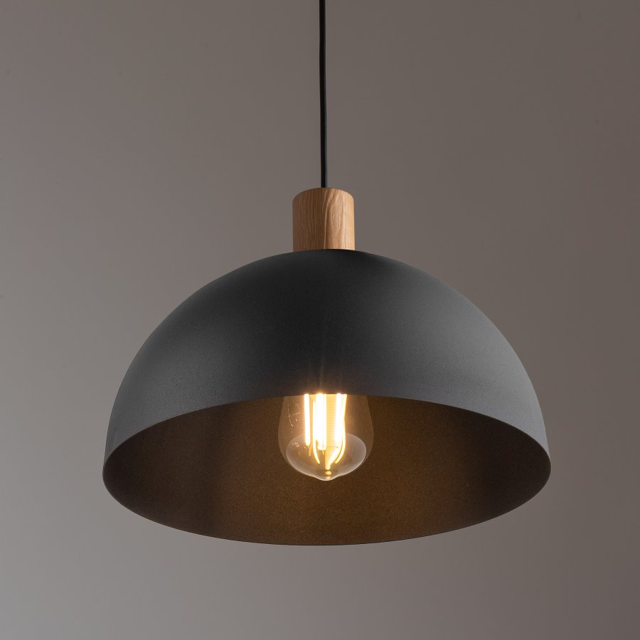TK Oslo loftlampe - sort metal og tr