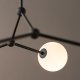 TK Felsort loftlampe, m. 4 skrme - hvid glas og sort metal