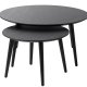 Adda sofabord, rund - sort egefinér og lamel eg (st med 2)
