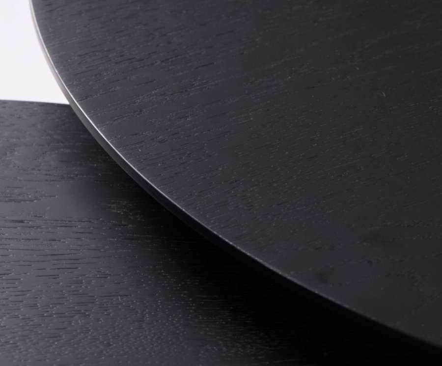 Adda sofabord, rund - sort egefinér og lamel eg (st med 2)