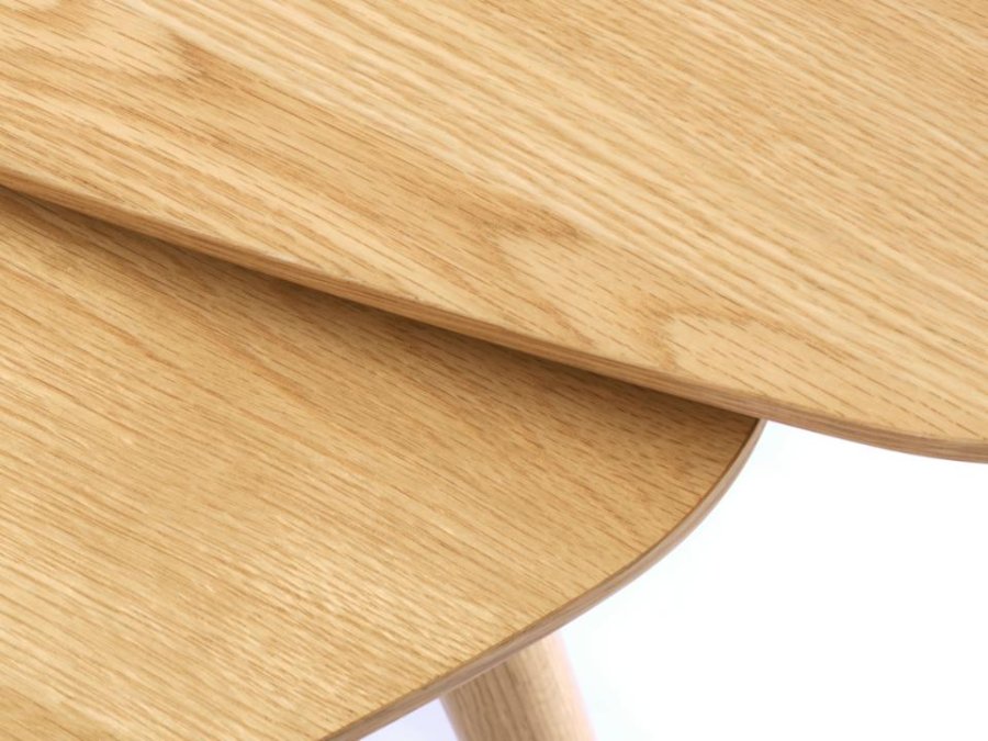 Adda sofabord, trekantet - natur egefinér og lamel eg (st med 2)