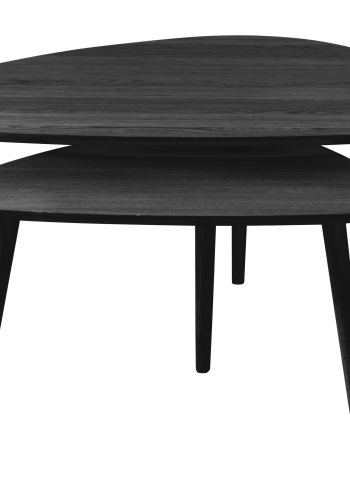 Adda sofabord, trekantet - sort egefinér og lamel eg (st med 2)