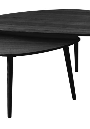 Adda sofabord, trekantet - sort egefinér og lamel eg (st med 2)