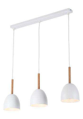 TK Nord loftlampe, m. 3 skrme - hvid metal