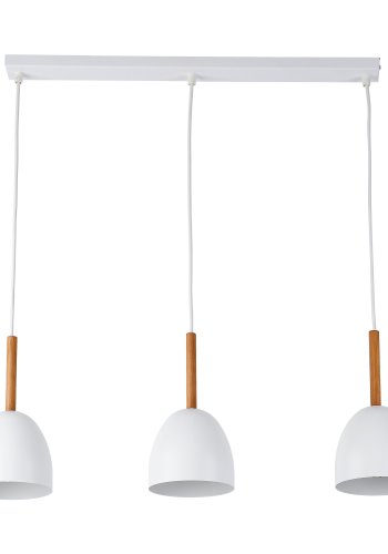 TK Nord loftlampe, m. 3 skrme - hvid metal