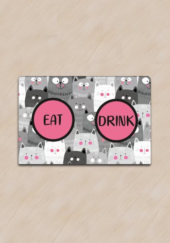 TEPPI Cat's kattebakkemtte, rektangulr - multifarvet PVC (45x70)