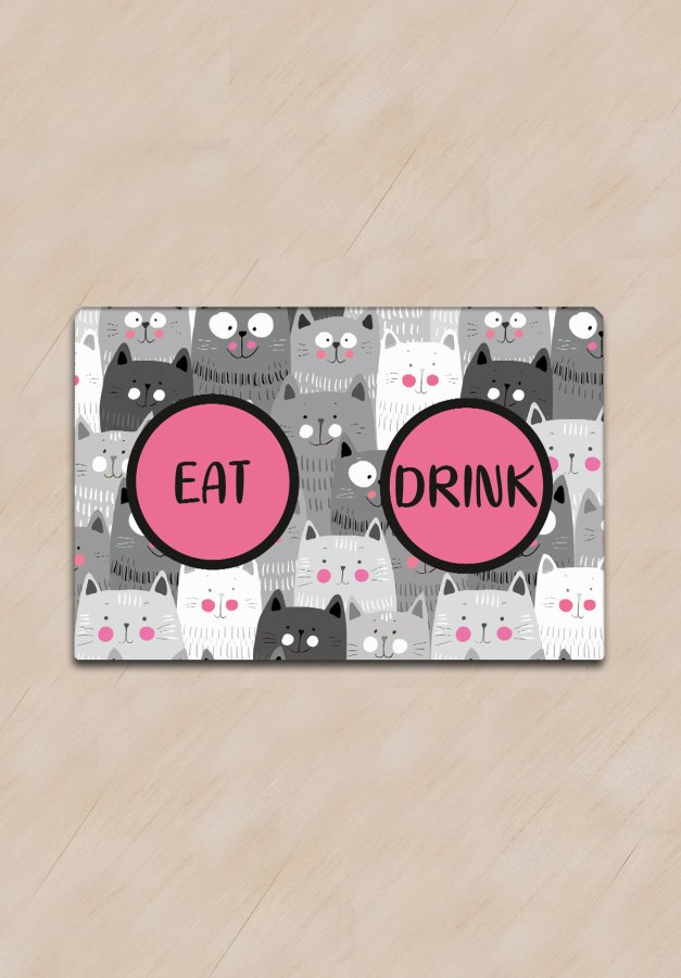 TEPPI Cat's kattebakkemtte, rektangulr - multifarvet PVC (45x70)