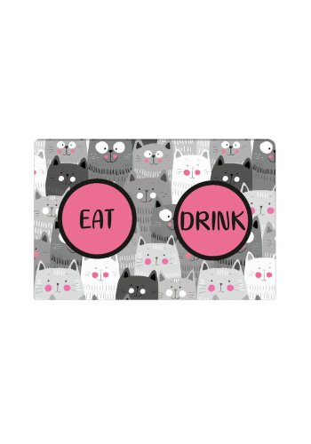 TEPPI Cat's kattebakkemtte, rektangulr - multifarvet PVC (45x70)