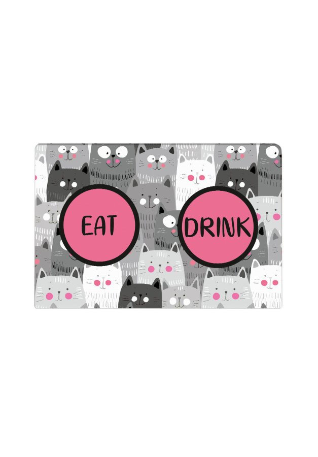 TEPPI Cat's kattebakkemtte, rektangulr - multifarvet PVC (45x70)