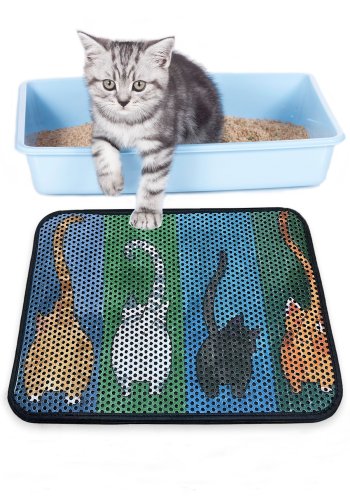 TEPPI Gatto kattebakkemtte, rektangulr - multifarvet PVC og polyester (45x70)