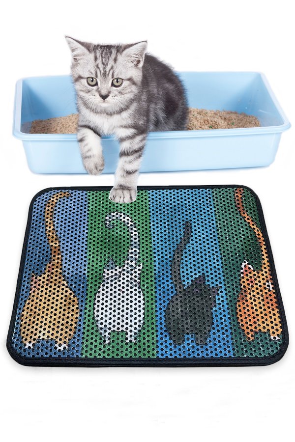 TEPPI Gatto kattebakkemtte, rektangulr - multifarvet PVC og polyester (45x70)