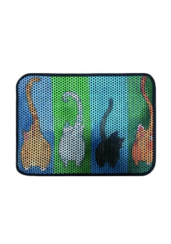 TEPPI Gatto kattebakkemtte, rektangulr - multifarvet PVC og polyester (45x70)