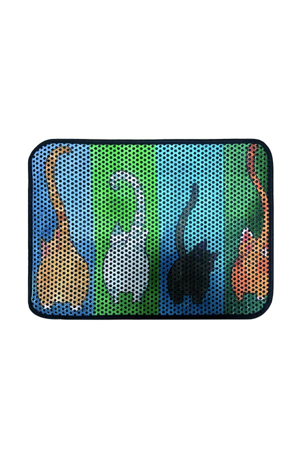 TEPPI Gatto kattebakkemtte, rektangulr - multifarvet PVC og polyester (45x70)