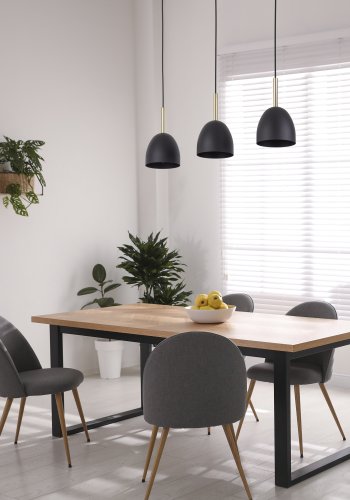 TK Nord loftlampe, m. 3 skrme - sort metal