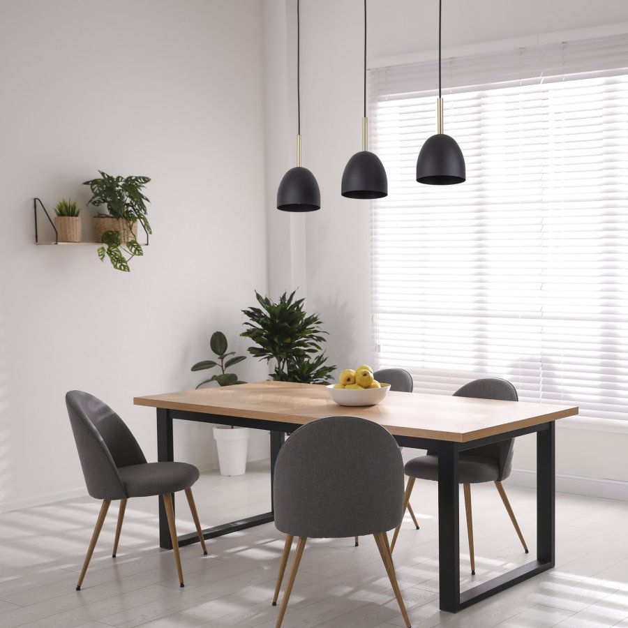 TK Nord loftlampe, m. 3 skrme - sort metal