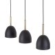 TK Nord loftlampe, m. 3 skrme - sort metal