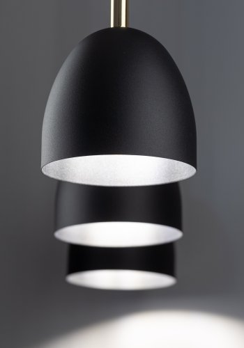 TK Nord loftlampe, m. 3 skrme - sort metal
