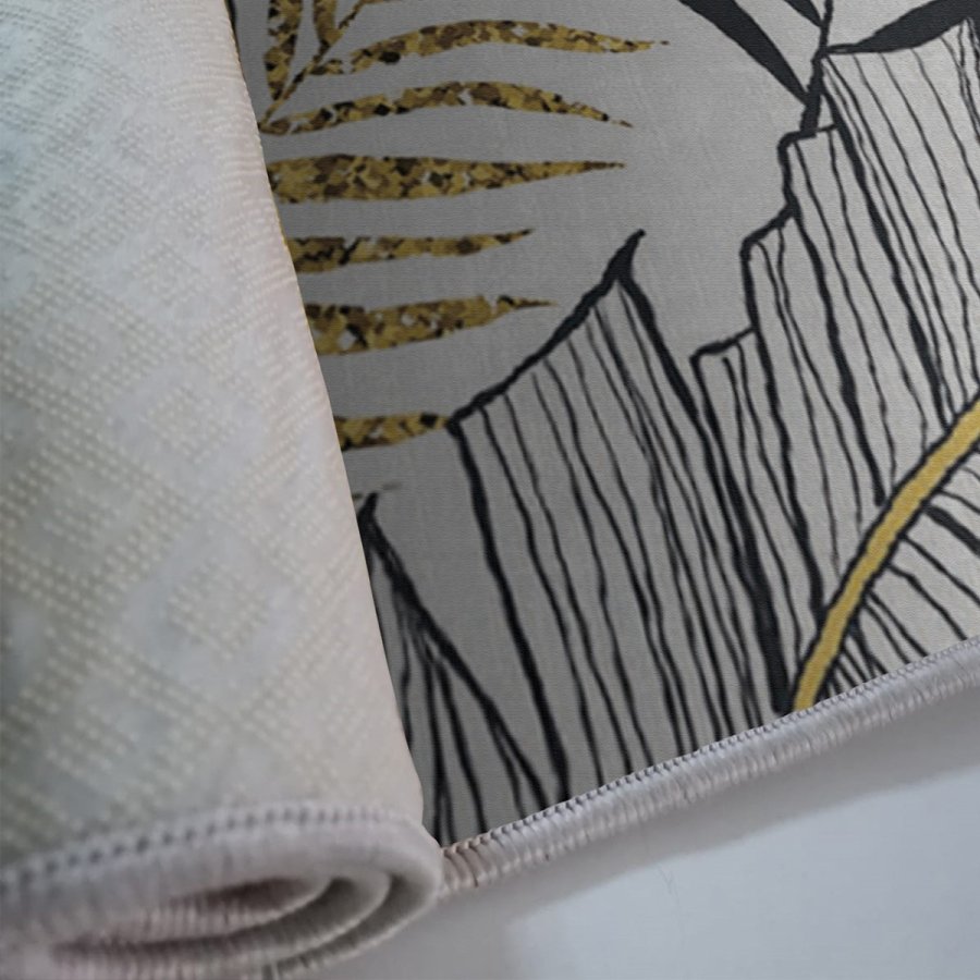 TEPPI ALHO gulvtppe, m. mnster, rektangulr - multifarvet polyester (80x140)