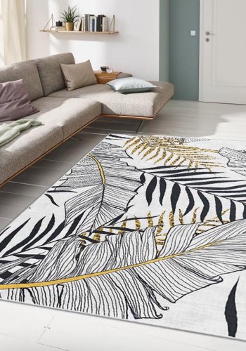 TEPPI ALHO gulvtppe, m. mnster, rektangulr - multifarvet polyester (120x180)