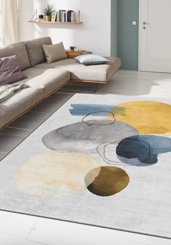 TEPPI ALHO gulvtppe, m. mnster, rektangulr - multifarvet polyester (160x230)