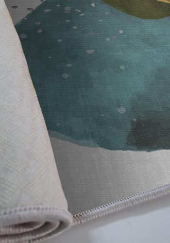 TEPPI ALHO gulvtppe, m. mnster, rektangulr - multifarvet polyester (120x180)